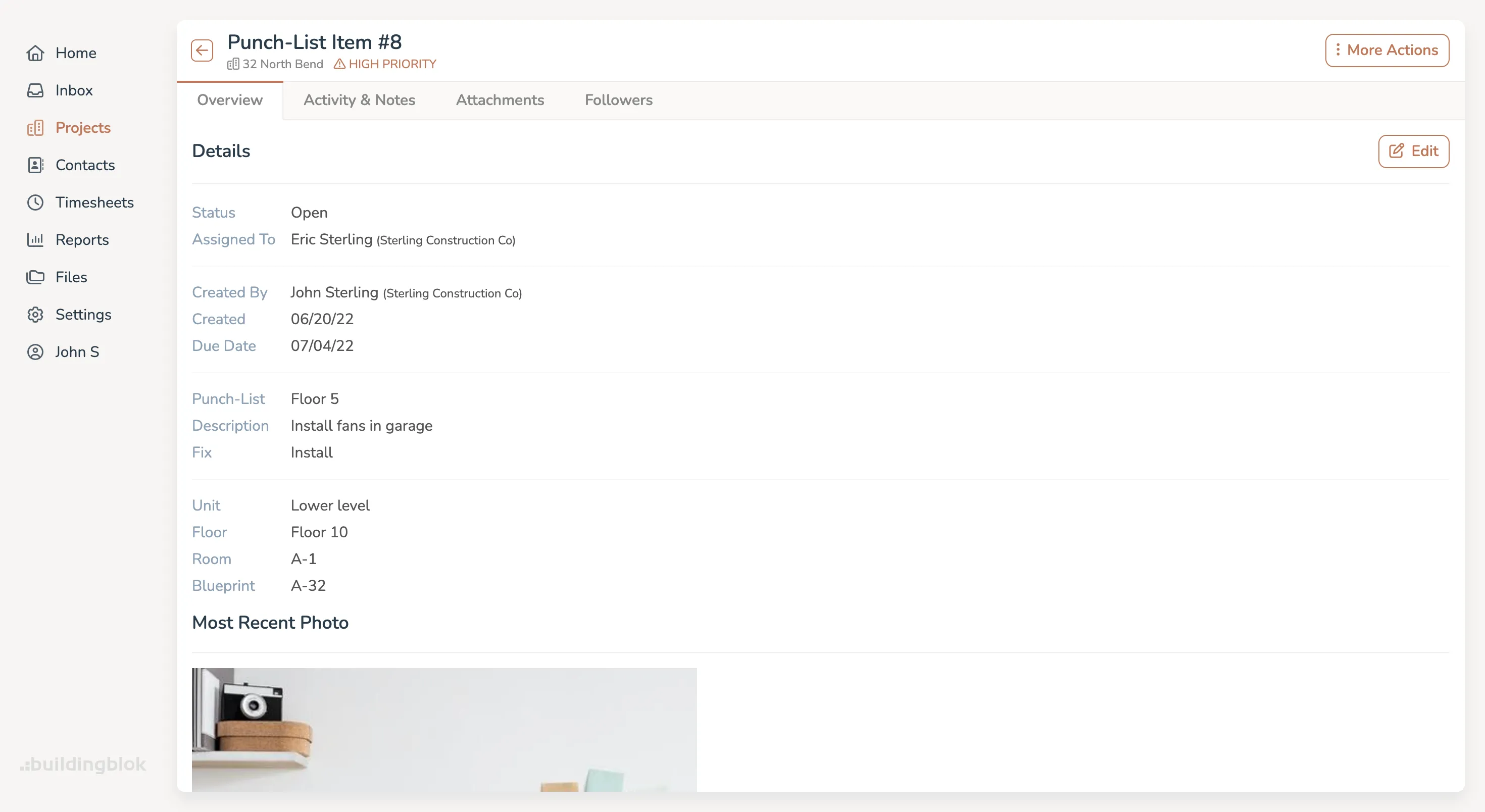 Construction Project Summary Software Web
