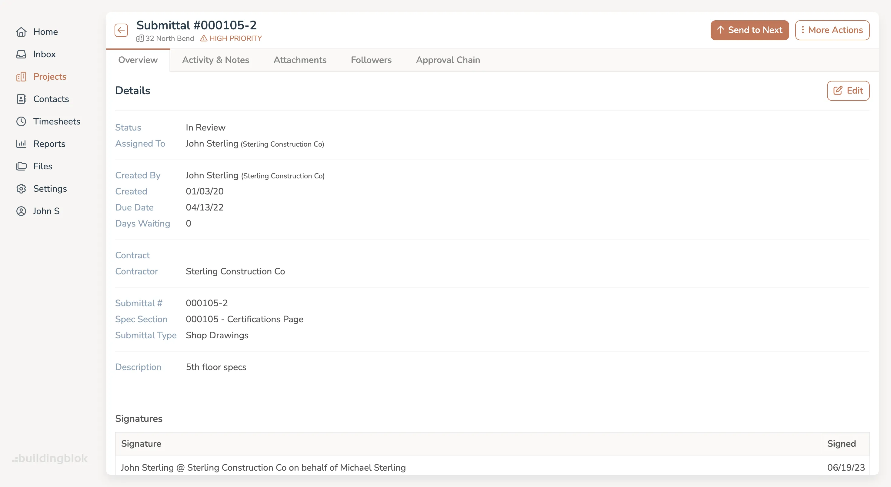 Construction Submittals Software Web